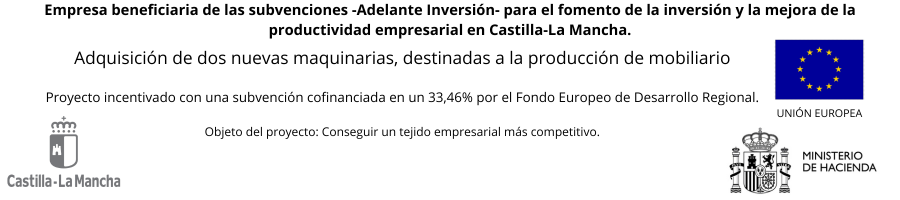 Proyecto incentivado con una subvención cofinanciada en un 3346 por el Fondo Europeo de Desarrollo Regional