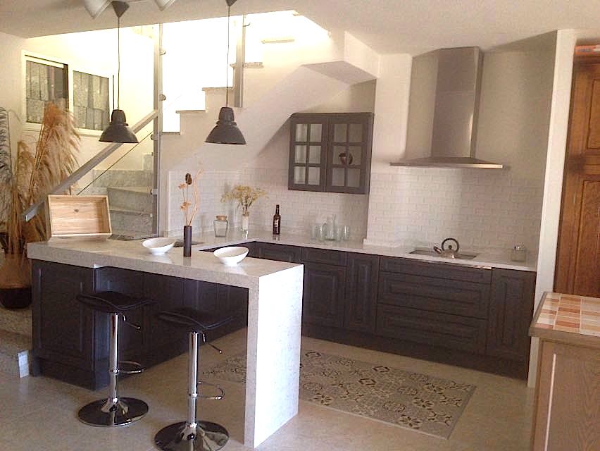 cocina lacada gris antracita